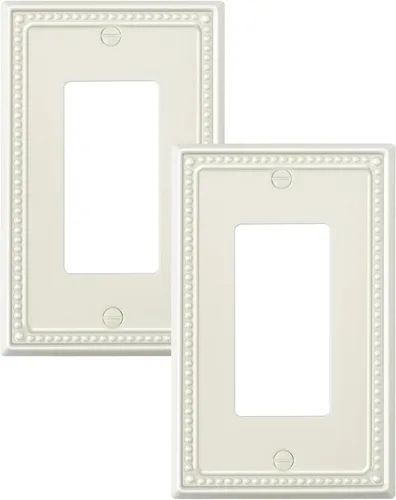 Miniatura 147 de Paquete de 4 placas de cubierta para interruptor de luz de palanca individual, cubiertas decorativas de perlas, placa de pared de metal almendra