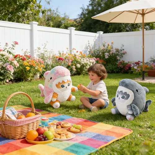 Miniatura 5 de Lindo juguete de peluche de gato de tiburón de 8 pulgadas, peluche de gato de camarón frito, almohada de peluche suave de gatito de tiburón, regalos