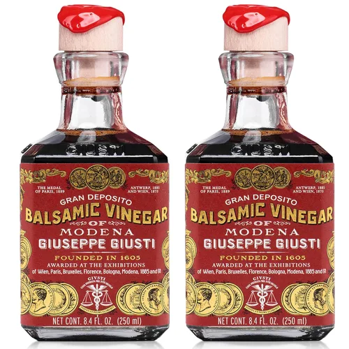 Miniatura 9 de Giusti Vinagre balsámico italiano de Módena IGP – 3 medallas de oro, rico y grueso Gran Deposito Aceto Balsamico di Modena para ensaladas, queso