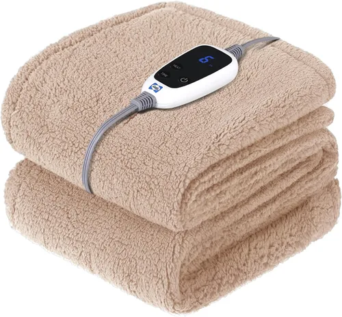 Miniatura 11 de Sealy - Manta eléctrica térmica de doble sherpa suave de 50 x 60 pulgadas súper acogedora con 6 niveles de calentamiento rápido y apagado automático