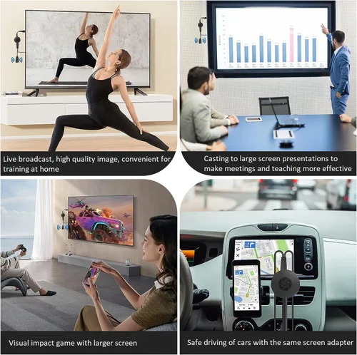 Miniatura 6 de SmartSee Adaptador de pantalla HD inalámbrico con pantalla WiFi Cast Mirroring Dongle Receptor para teléfono/PC/tableta a pantalla HD Monitor
