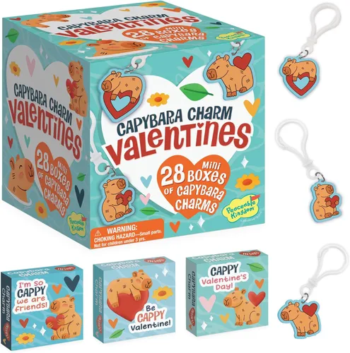 Miniatura 11 de Peaceable Kingdom Caja de San Valentín para niños, kit de caja del día de San Valentín para tarjetas de San Valentín para el aula de niños, dijes