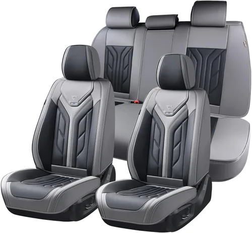 Miniatura 44 de Coverado Fundas de Asiento Delantero para Automóvil, 2 Piezas Fundas de Asiento de Cuero para Automóviles, Protector de Asiento de Automóvil Solo