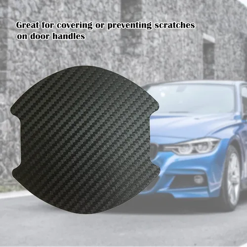 Miniatura 8 de kingsea 4 protectores de arañazos para manija de puerta de automóvil, textura magnética extraíble de fibra de carbono 3D, textura de fibra
