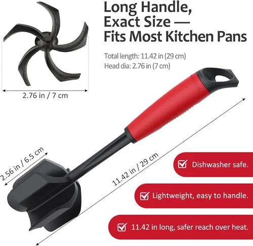 Miniatura 5 de Ourokhome Picador de carne y triturador de papas, triturador de carne molida de nailon resistente al calor para hamburguesas, 5 cuchillas curvas