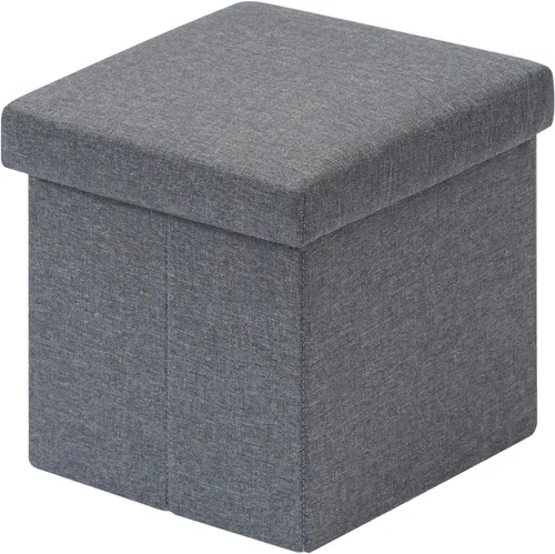 Miniatura 17 de B FSOBEIIALEO Cubo otomano plegable de almacenamiento con piel sintética para sala de estar, dormitorio, oficina en casa, reposapiés de Negro