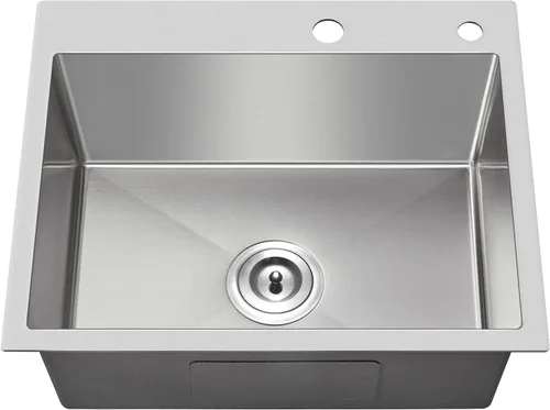 Miniatura 10 de Fregadero de cocina empotrable cepillado de 22 pulgadas, Fregadero de preparación de barra de cocina de montaje superior de acero inoxidable SUS304