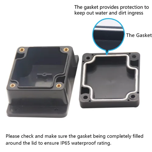 Miniatura 4 de Zulkit Caja de conexiones de plástico ABS a prueba de polvo, impermeable, IP65, cajas eléctricas universales, carcasa para proyectos con oreja fija