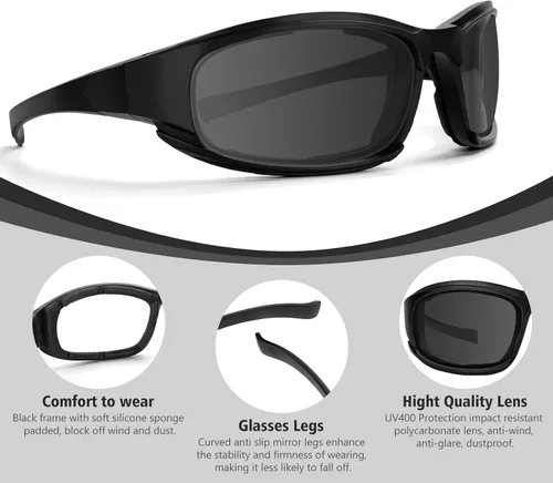 Miniatura 4 de Motorcycle Riding Glasses Motorcycle Goggles Padding Goggles Motorcycle Sunglasses UV Protection Dustproof Windproof