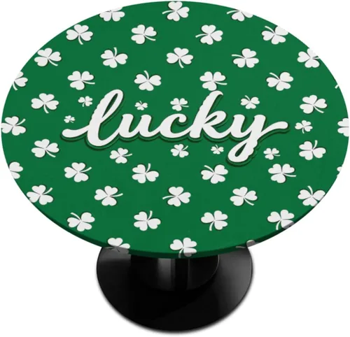 Miniatura 13 de Pardick Mantel redondo ajustable con borde elástico de 36 a 42 pulgadas, mantel ajustable para mesa redonda, mantel circular, impermeable, lavable