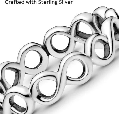 Miniatura 3 de PANDORA Joyería - Anillo de banda infinita simple - Regalo para ella - Plata de ley, Metal