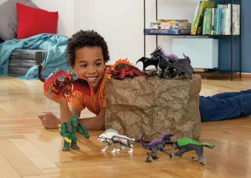 Miniatura 4 de Schleich Eldrador Creatures - Figura de lobo de piedra de 6 pulgadas, divertida figura de animal de fantasía para juegos imaginativos para niños