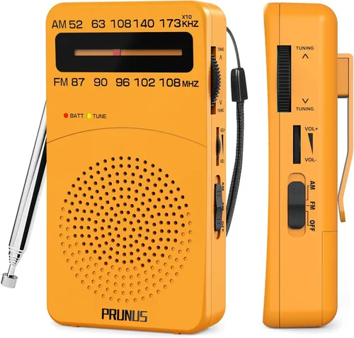 Miniatura 8 de PRUNUS J-166 - Radio portátil AM FM, Regalos para papá y mamá, Radio operada con pilas con luz de sintonización, clip trasero, excelente recepción