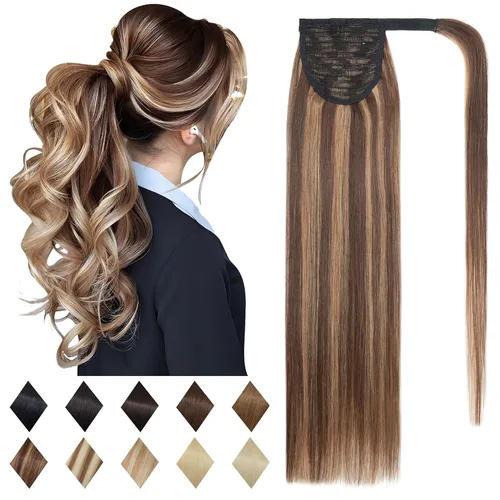 Miniatura 23 de SEGO Pinza de Gancho Extensión de Cola de Caballo Extensiones de Cabello Humano con Pinza para Cola de Caballo Extensiones de Cabello Real de Cola