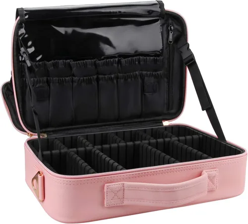 Miniatura 10 de Relavel - Estuche de maquillaje de viaje en tren de 13.8 pulgadas, estuche de cosméticos grande profesional, portátil, organizador y almacenamiento
