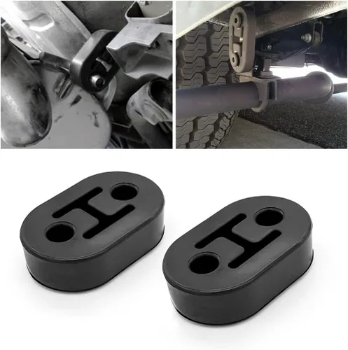 2 piezas de suspensión de escape de goma para coche, suspensión universal de 2 agujeros de 0.43 pulgadas, buje de montaje de silenciador,