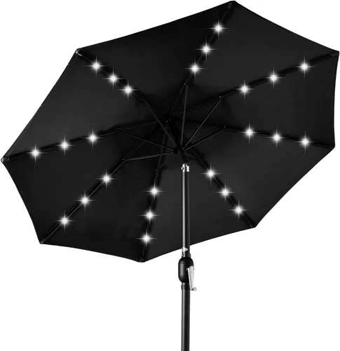Miniatura 38 de Best Choice Products Solar Polyester LED Lighted Patio Umbrella w/Tilt Adjustment and UV-Resistant Fabric Gris niebla