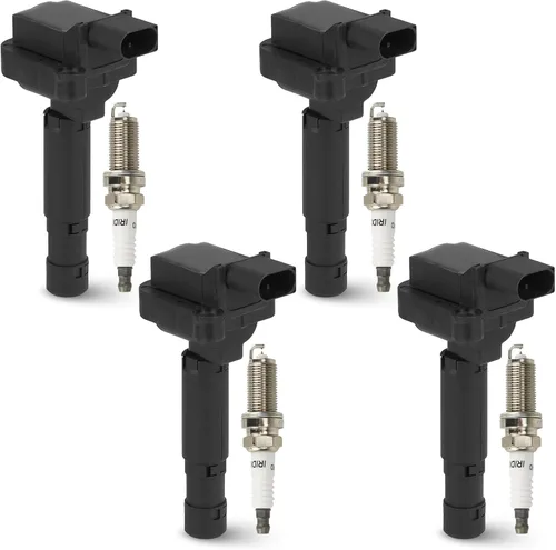Paquete de 4 bobinas de encendido con 4 bujías de iridio compatibles con Mercedes-Benz C230 2003 2004 1.8L, repuesto para UF555 ‎C1690 48738 GN10451