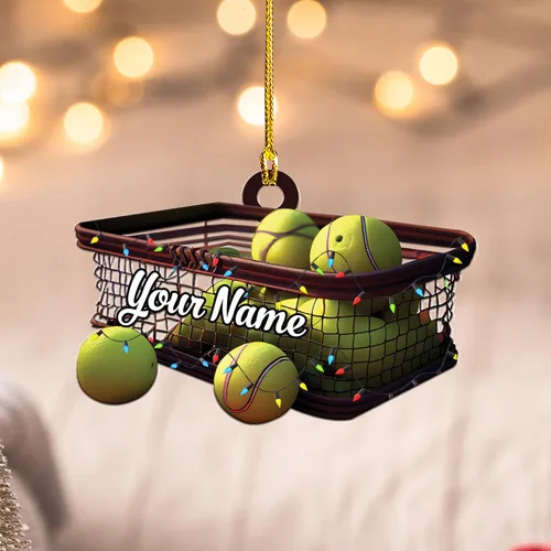 Miniatura 8 de Adorno plano acrílico personalizado para niña, jugador de tenis, regalo para amantes del tenis, jugador de tenis, adorno de Navidad para árbol