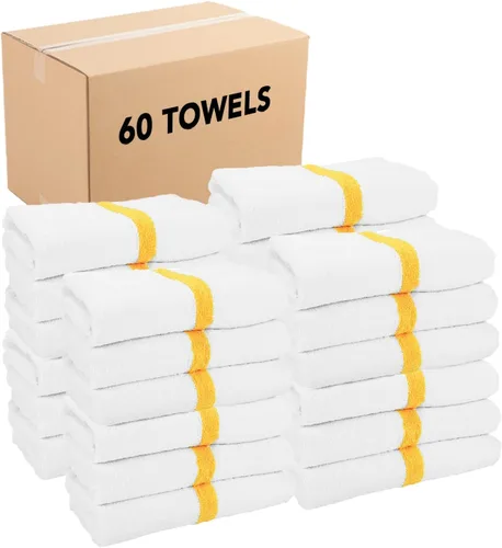 Miniatura 20 de Arkwright - Paquete de 6 toallas blancas de baño para gimnasio, 100 % algodón, suaves, de secado rápido, absorbentes del sudor, toallas de calidad