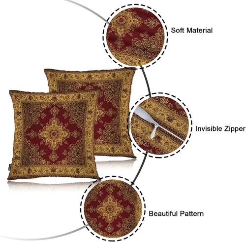 Miniatura 7 de Swono Funda de cojín acogedora con estampado de cachemira, alfombra persa, diseño floral, diseño tribal floral, para exteriores, para hogar