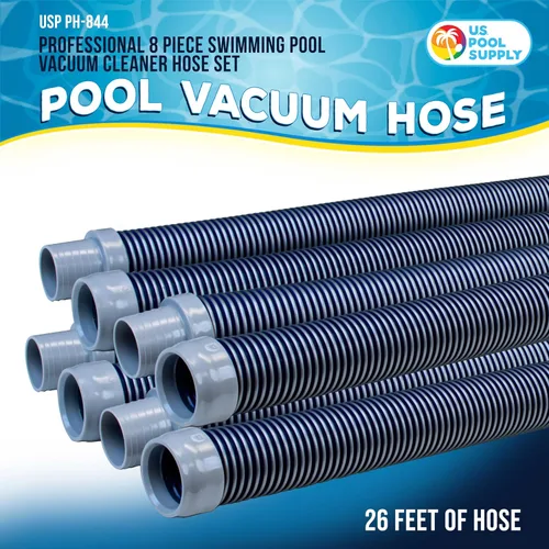 Miniatura 2 de U.S. Pool Supply Manguera de vacío de piscina, juego de mangueras de piscina de 8 piezas - secciones conectoras espirales enrolladas flexibles