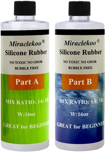 Miniatura 8 de Kit de fabricación de moldes de silicona, goma de silicona líquida, platino 15A, silicona translúcida, silicona para moldes de resina, moldes