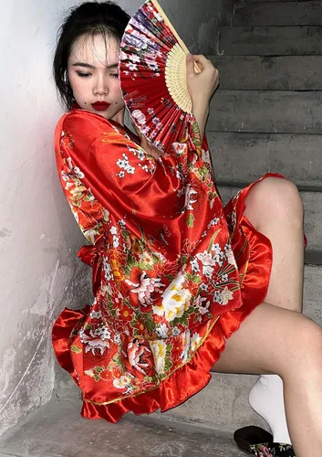 Miniatura 5 de Conjunto de calcetines con diseño de palo de pelo Tabi para mujer, estilo kimono de baile japonés de anime