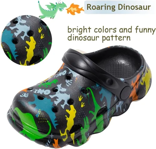 Miniatura 3 de Zuecos para niños, niños y niñas, dinosaurio, antideslizantes, para jardín, playa y piscina, sandalias tipo zuecos, chancletas de dibujos animados