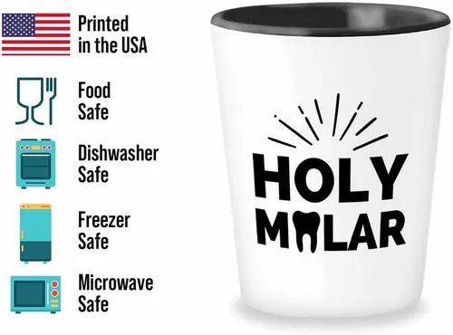 Miniatura 2 de Vaso de chupito para dentistas 1.5oz - molar sagrado - Higienista Dental Médico Enfermera Estudiante Ortodoncista Pediatra Dermatólogo Paciente