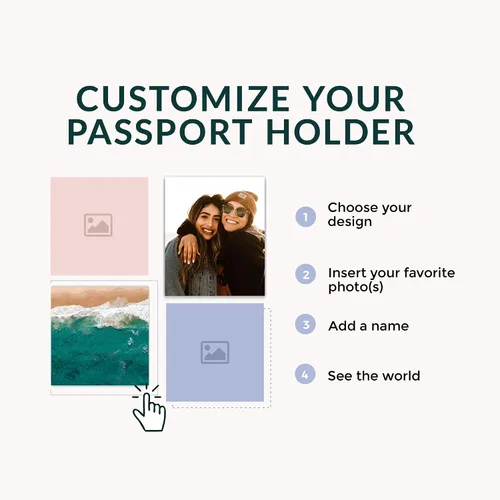 Miniatura 4 de Wanderlust - Soporte para pasaporte de cuero para mujer