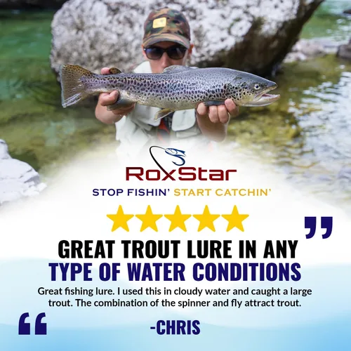 Miniatura 7 de RoxStar Fly Strikers Blue Series - Hand-Crafted in The USA - Proven Nationwide Most Versatile Fishing Spinner for Bass, Trout, Pike, Steelhead- Stop