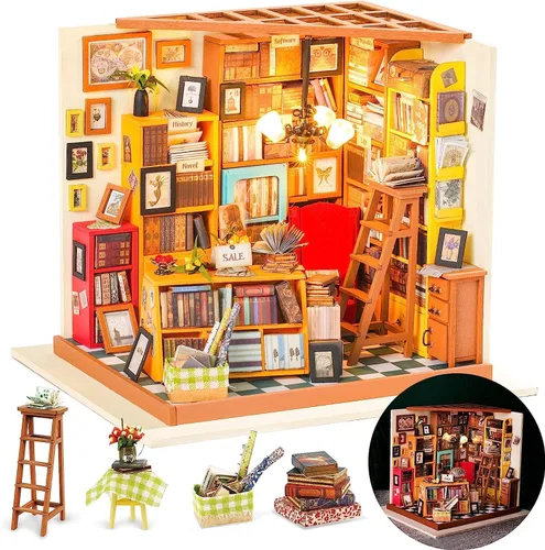 Miniatura 8 de Rolife Kit de Casa en Miniatura DIY Tienda de Flores, Kit de Casa Pequeña para Adultos para Construir, Kit de Fabricación de Mini Casa con Muebles