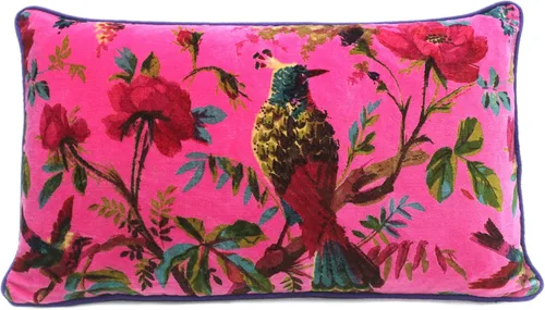 Miniatura 21 de Funda de cojín con flores de terciopelo para sofá, cojín bohemio colorido, con diseño de pájaro, estilo chic bohemio, acento indio, hecho a mano