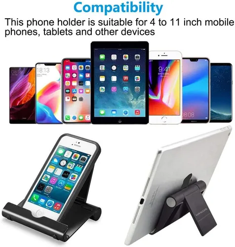 Miniatura 2 de VOVIGGOL Paquete de 4 soportes para teléfono celular para escritorio, soporte plegable para teléfono celular, soporte ajustable para tableta