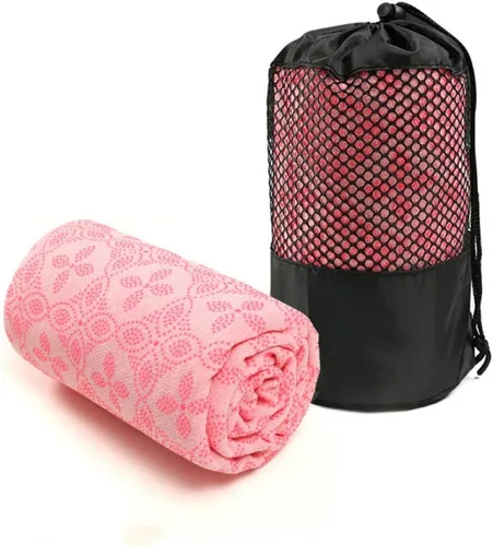 Miniatura 2 de Toalla de yoga, toalla para esterilla de yoga caliente - Absorbe el sudor antideslizante para yoga caliente, pilates y entrenamiento, 24 x 72 Rosa 2