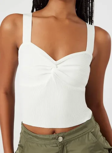 Miniatura 2 de Meladyan Women Sweetheart Neck Twist Knot Sleeveless Crop Top Tank Rib Knitted Backless Cute Cropped Cami Vest Top