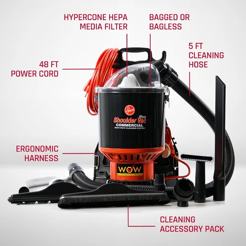 Miniatura 11 de Aspirador hombro Vac Pro sin bolsa Hoover Commercia ligera mochila aspiradora c2401