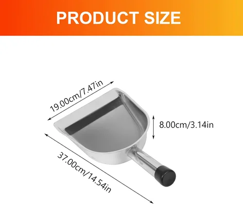 Miniatura 7 de Cabilock Pala de basura de mano gruesa de acero inoxidable con agarre cómodo de 14.56 x 8.26 pulgadas, herramienta multiusos de limpieza