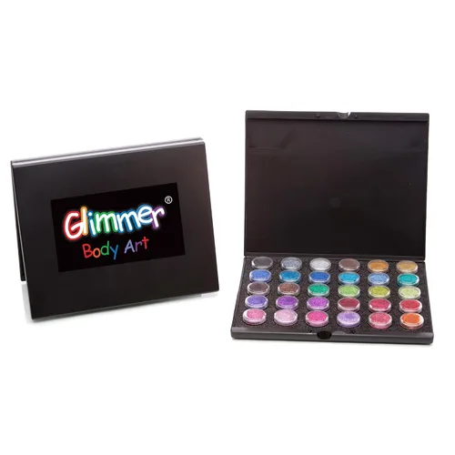 Miniatura 3 de Glimmer Body Art Temporary Tattoo Pro Business Kit - Juego completo con 30 purpurina, 150 plantillas, 3 hojas de diseño, 4 tubos de pegamento, 2