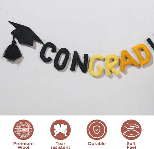 Miniatura 3 de Folkulture Pancarta de Graduación, Pancarta de Felicidades Graduado para Decoraciones de Graduación Clase de 2024, Pancarta de Felicitaciones
