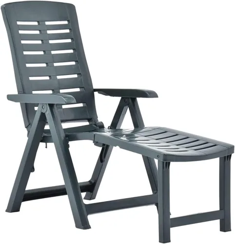 Tumbona plegable de plástico verde, silla de patio para bronceado solar, tumbona portátil para, silla perfecta para piscina/playa/tomar el sol