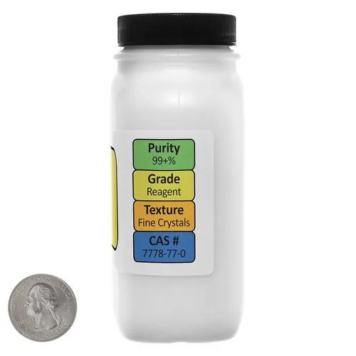 Miniatura 2 de Fosfato de potasio monobásico [KH2PO4] 99+% Cristales finos 1 libra en dos botellas ahorradoras de espacio