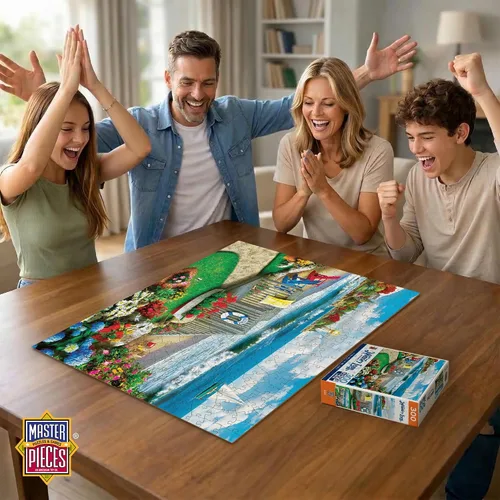 Miniatura 5 de MasterPieces Rompecabezas de 300 Piezas EZ Grip – Escena de Playa Coastal Getaway – Rompecabezas de Piezas Grandes para Personas Mayores, Adultos