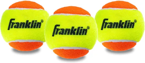 Franklin Sports Pelotas de tenis para principiantes, sin presión, rebote bajo para principiantes, ideales para entrenamiento + práctica, paquete de