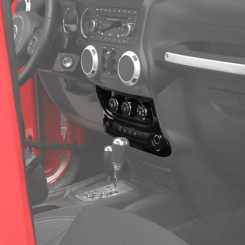 Miniatura 7 de RT-TCZ Para Jeep JK Negro Dash Console A/C Controles Cubierta Trim Panel para Jeep Wrangler JK JKU 2011-2017 ABS Interior Accesorios 1pc