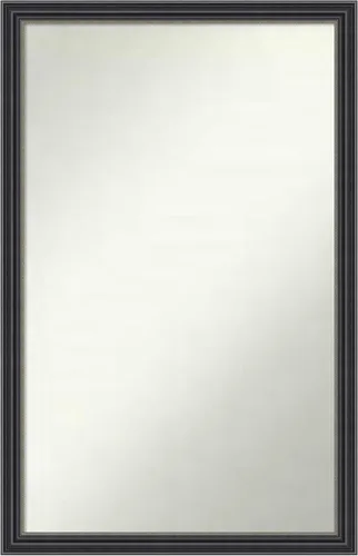 Miniatura 334 de Amanti Art Espejo de baño negro para sobre fregadero, 22 x 22 pulgadas, espejo de tocador cuadrado estrecho negro Avon, marco de madera casual