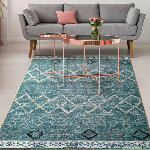 Miniatura 15 de Antep Rugs - Alfombras antideslizantes de 2 x 7 pies (antideslizante) con parte trasera de goma, de estilo antiguo, bohemio, marroquí y con pelo Azul