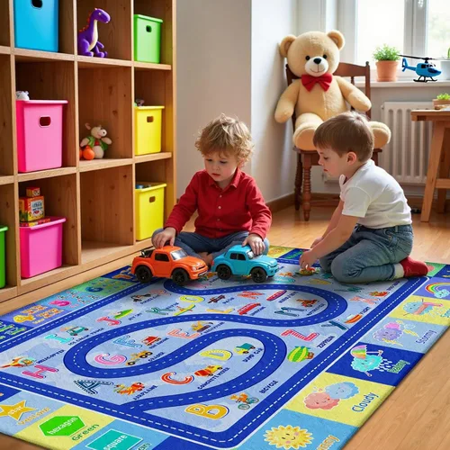 Miniatura 6 de Alfombra para niños para sala de juegos, alfombra educativa para aula de niños, alfombras lavables para guardería, suave alfombra antideslizante