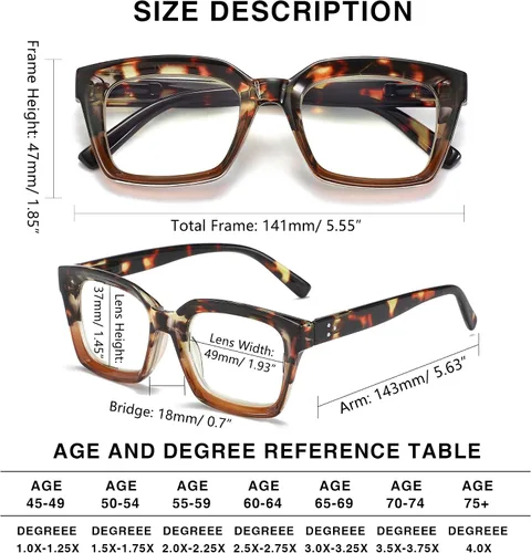 Miniatura 2 de Lentes de lectura cuadrados de estilo moderno con bisagra de resorte, bloqueo de luz azul para hombres y mujeres